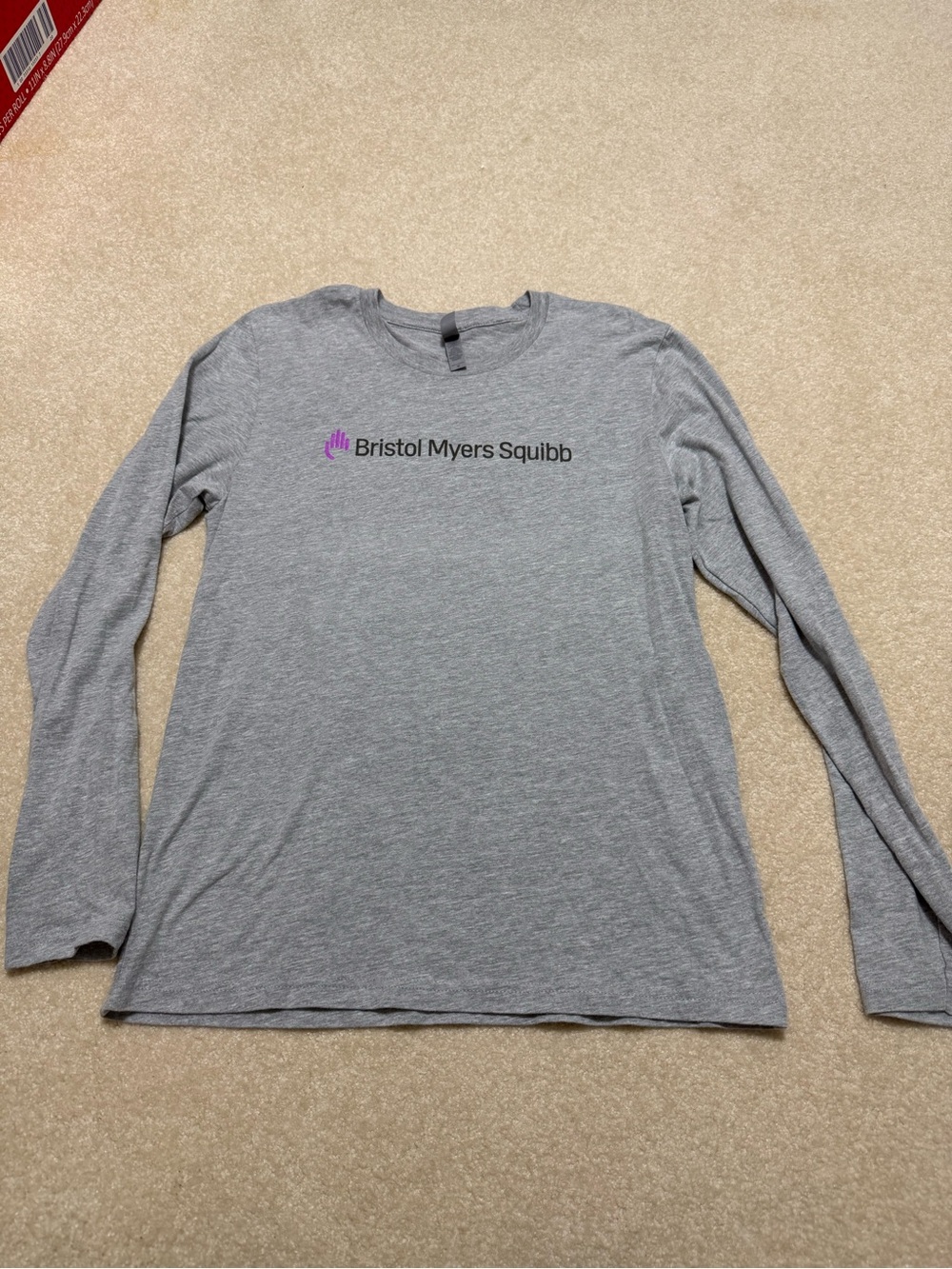 Women’s Bristol Myers Squibb Gray Long Sleeve Crewneck Shirt Medium